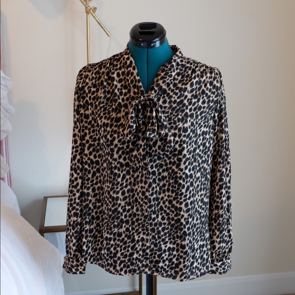 J. Crew leopard button down